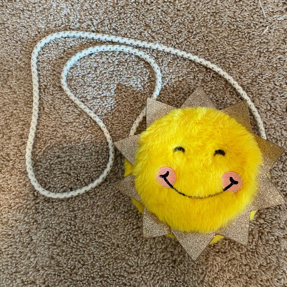 Sunny Smiles Yellow Plush Kids Bag